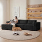 Modular Sectional Sofa, Cloud Sectional Couch with Deep Seat, Modern Modular L-Shape Sofa with Chaise,Upholstered Boneless Couches for Living Room (Corduroy, BLACK,Left Facing Chaise)