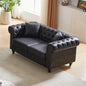 FX 63.5" Contemporary Design chesterfield sofa, Tech Fabric Button Design Living Room Sectional, Button Tufted with Nail Design Arms with 2 Pillows, Upholstered Upholstery and Wooden Legs