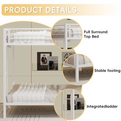 Queen Size Iron Bunk Bed - Space Saving Design for Bedroom