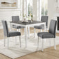 5-Piece Dining Table Set with 4 Chairs, Dining Table Set for 4 with Chairs, Wooden Dining Table Set for Kitchen, Dining Room, Grey & White Two Tone