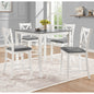 5-Piece Counter Height Dining Table Set with 4 Chairs, Classic Wooden Dining Table Set for 4, Modern and Simple Design 4-Person Dining Table Set for Small Place, Kitchen, Dining Room, Grey & White