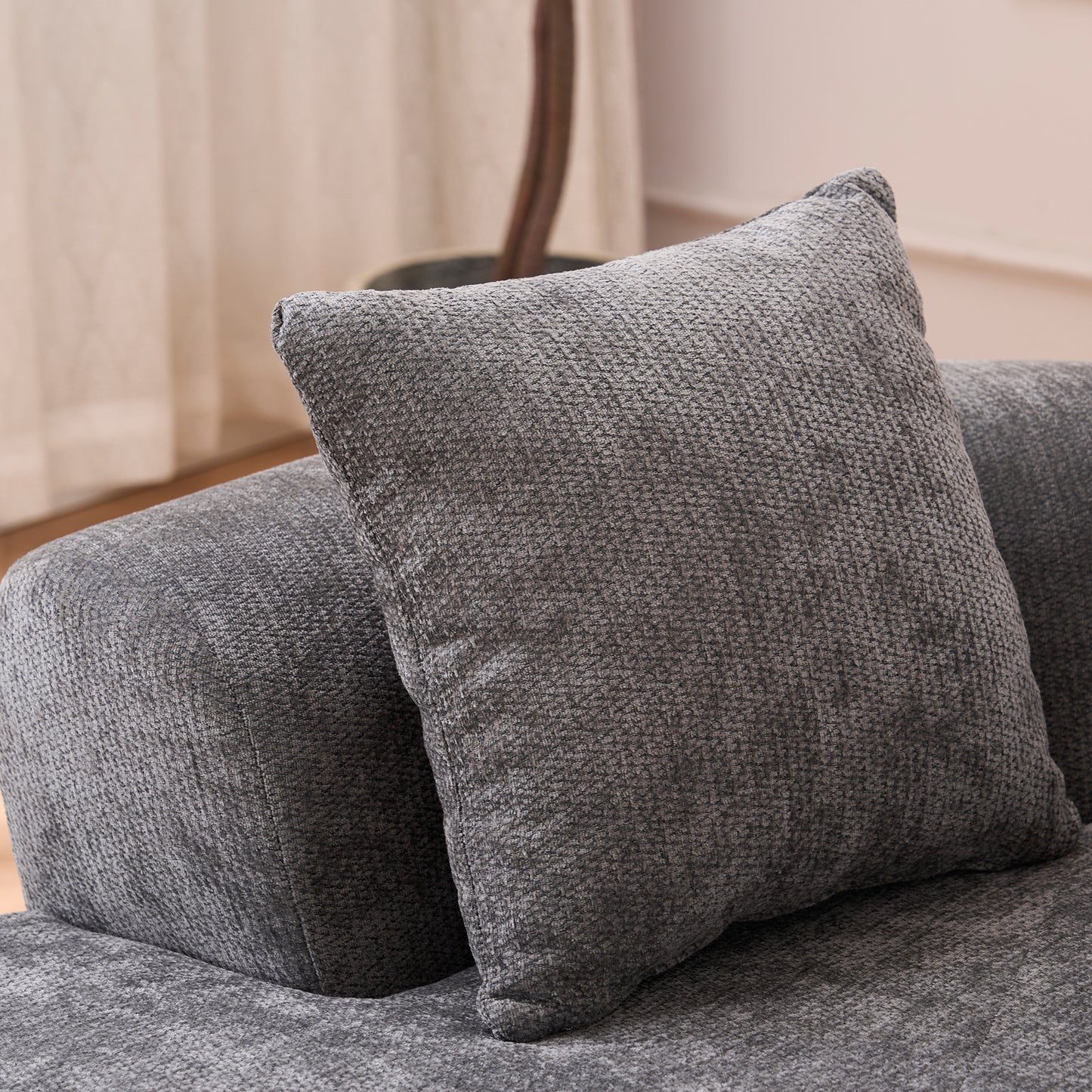 Gray Foam Sofa Bed - 3 Seat Convertible Sofa for Living Room