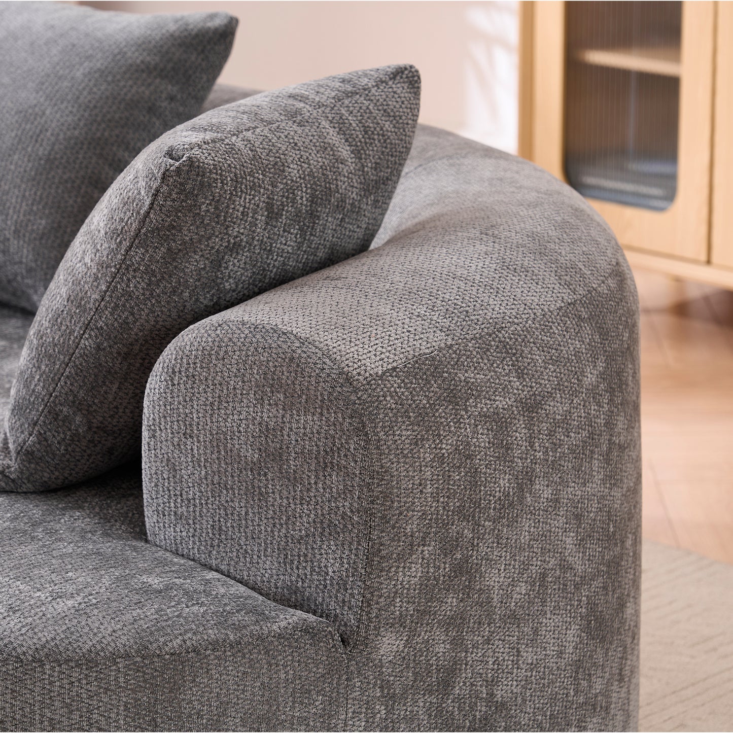 Gray Foam Sofa Bed - 3 Seat Convertible Sofa for Living Room