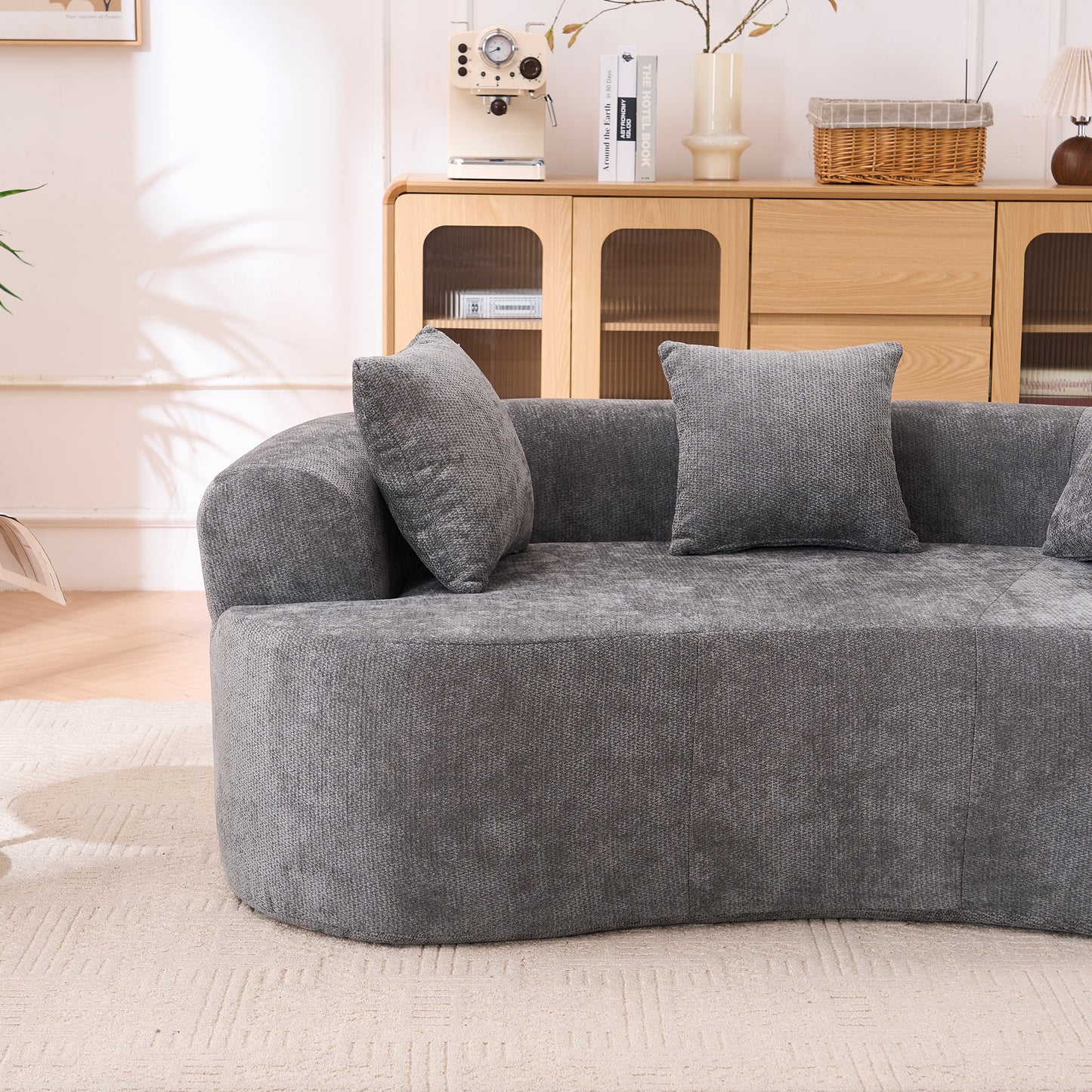 Gray Foam Sofa Bed - 3 Seat Convertible Sofa for Living Room