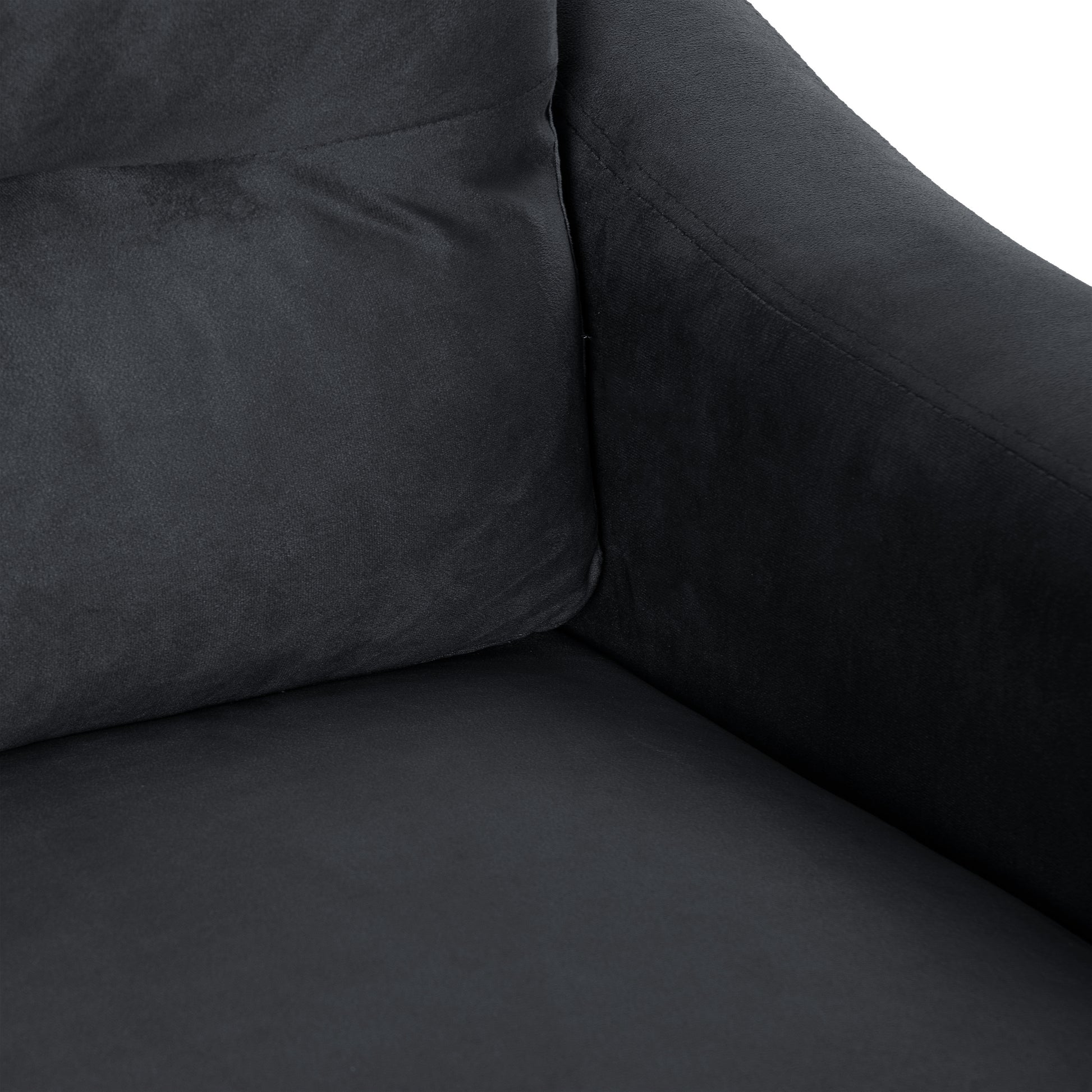 Black Velvet 2 Seat Sofa for Modern Living Room Comfort