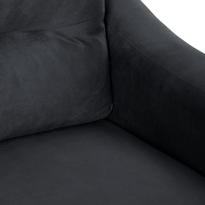 Black Velvet 2 Seat Sofa for Modern Living Room Comfort
