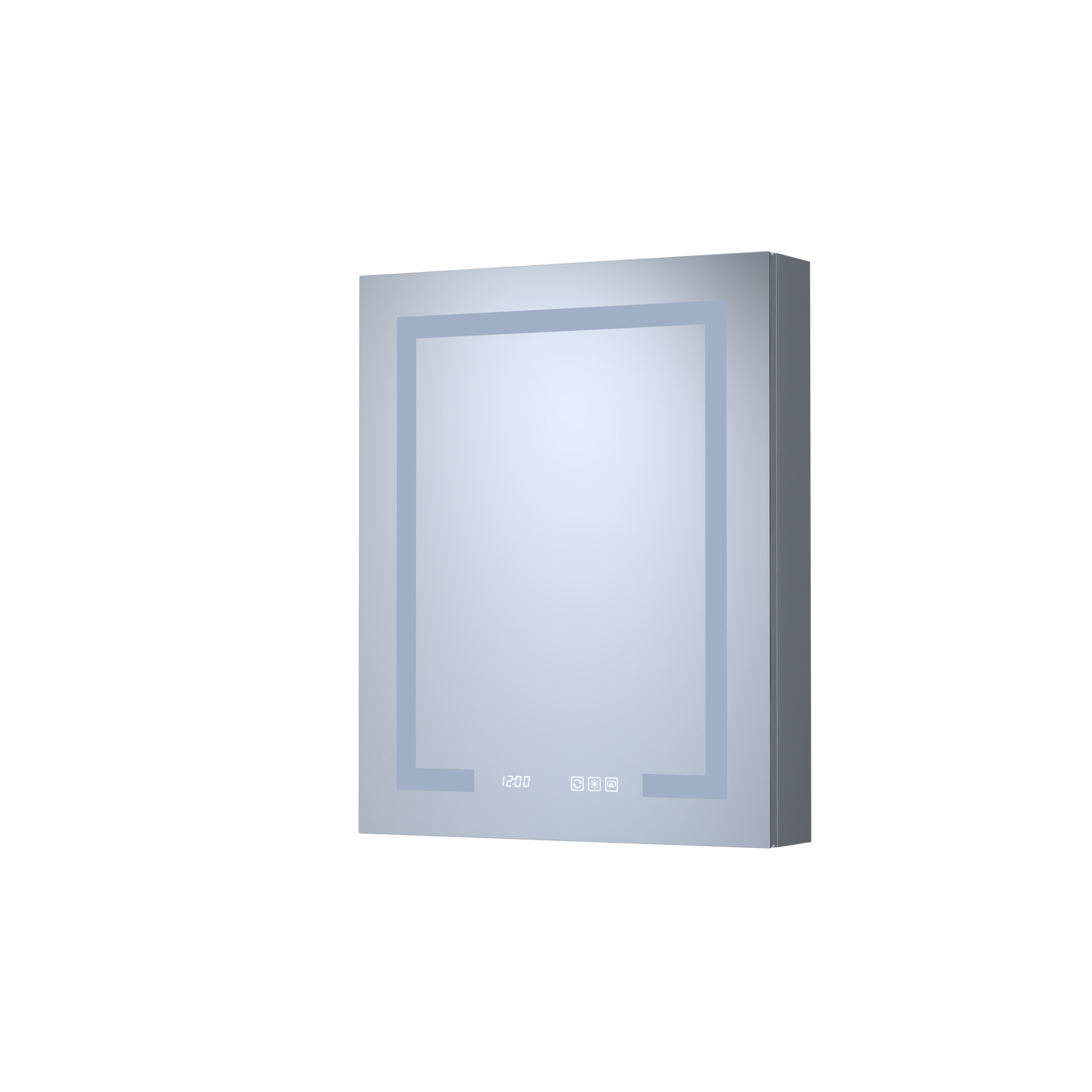 Silver Aluminum Medicine Cabinet with Mirror LED