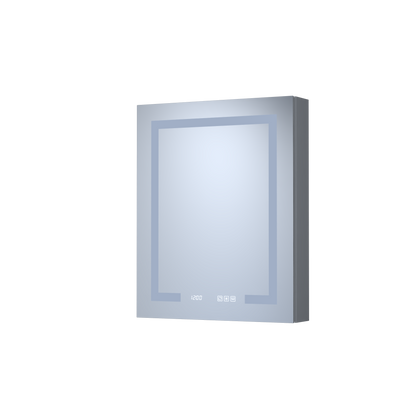 Silver Aluminum Medicine Cabinet with Mirror LED