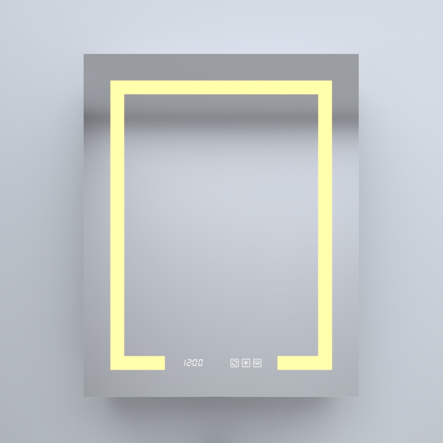 Silver Aluminum Medicine Cabinet with Mirror LED