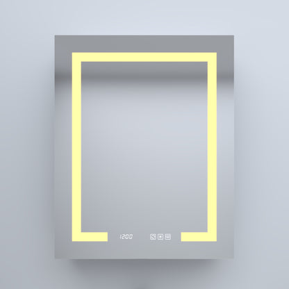 Silver Aluminum Medicine Cabinet with Mirror LED