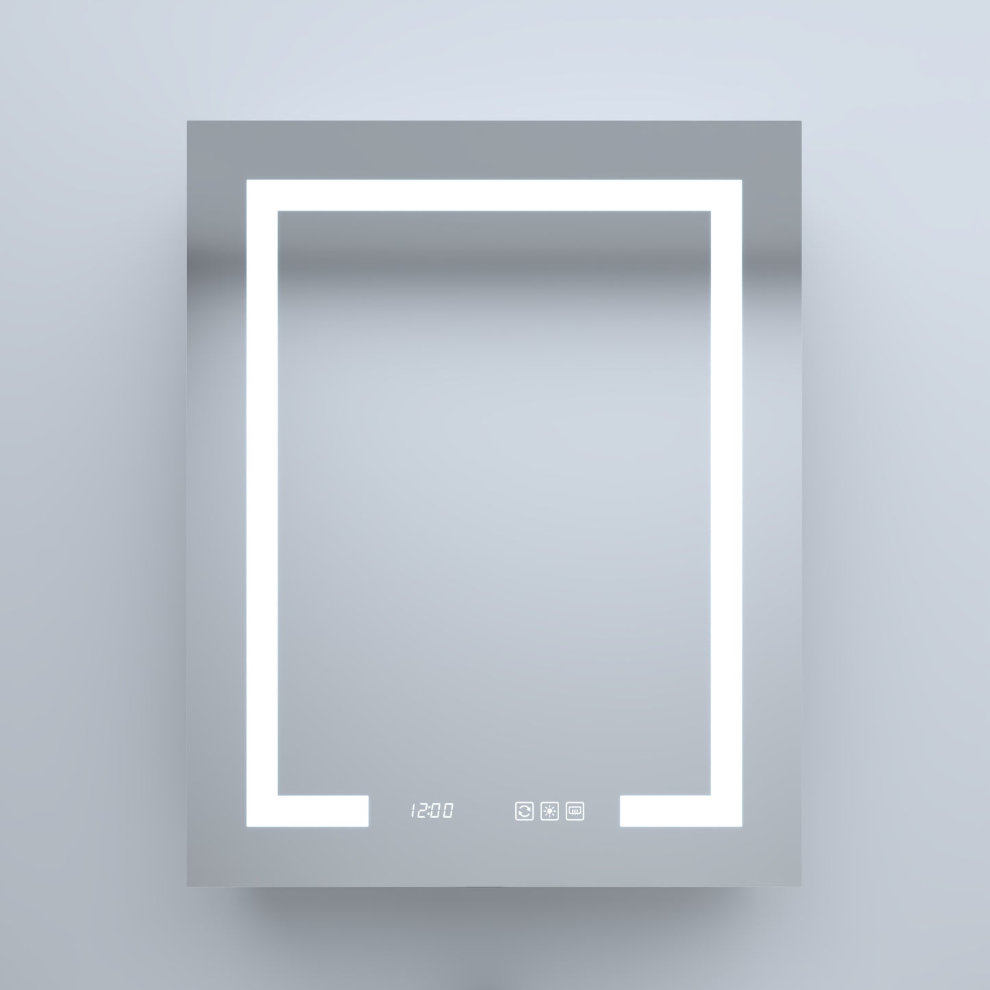Silver Aluminum Medicine Cabinet with Mirror LED