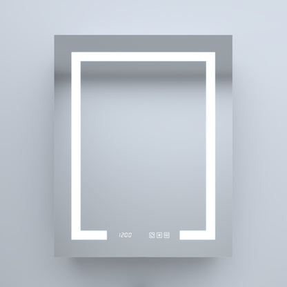 Silver Aluminum Medicine Cabinet with Mirror LED