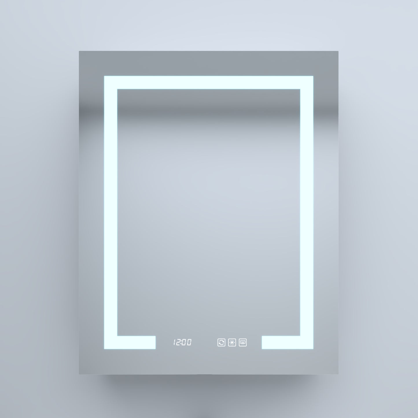 Silver Aluminum Medicine Cabinet with Mirror LED