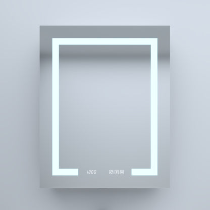 Silver Aluminum Medicine Cabinet with Mirror LED