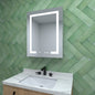 24 in. W x 30 in. H Rectangular Silver Aluminum Recessed/Surface Mount Left Medicine Cabinet with Mirror LED and Clock