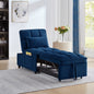 4 in1 Multi-Function Single Sofa Bed with Storage Pockets,Tufted Single Pull-out Sofa Bed with Adjustable Backrest and Pillows ,Convertible  Chaise Lounge, Navy