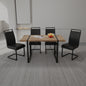 55 " Dining Table Rural Industrial Rectangular MDF Dark Wood Set and PU Armless Dining Chair Set 4, Kitchen Black Metal Table Leg Dining Chair Set