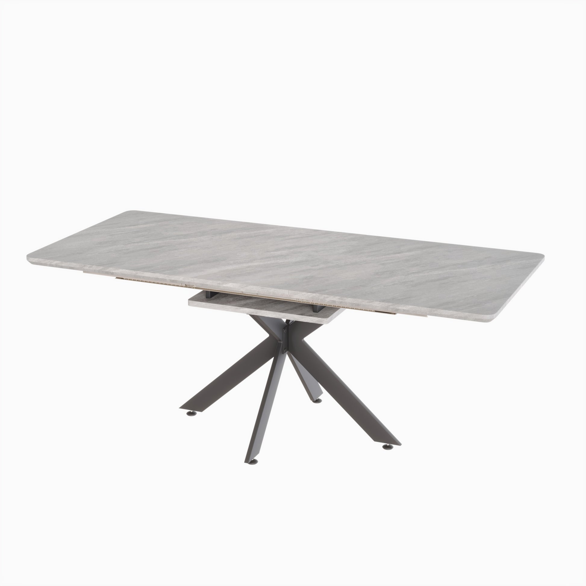Gray Dining Table Set - 6-8 Person Expandable Table with Chairs