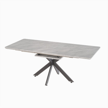 Gray Dining Table Set - 6-8 Person Expandable Table with Chairs