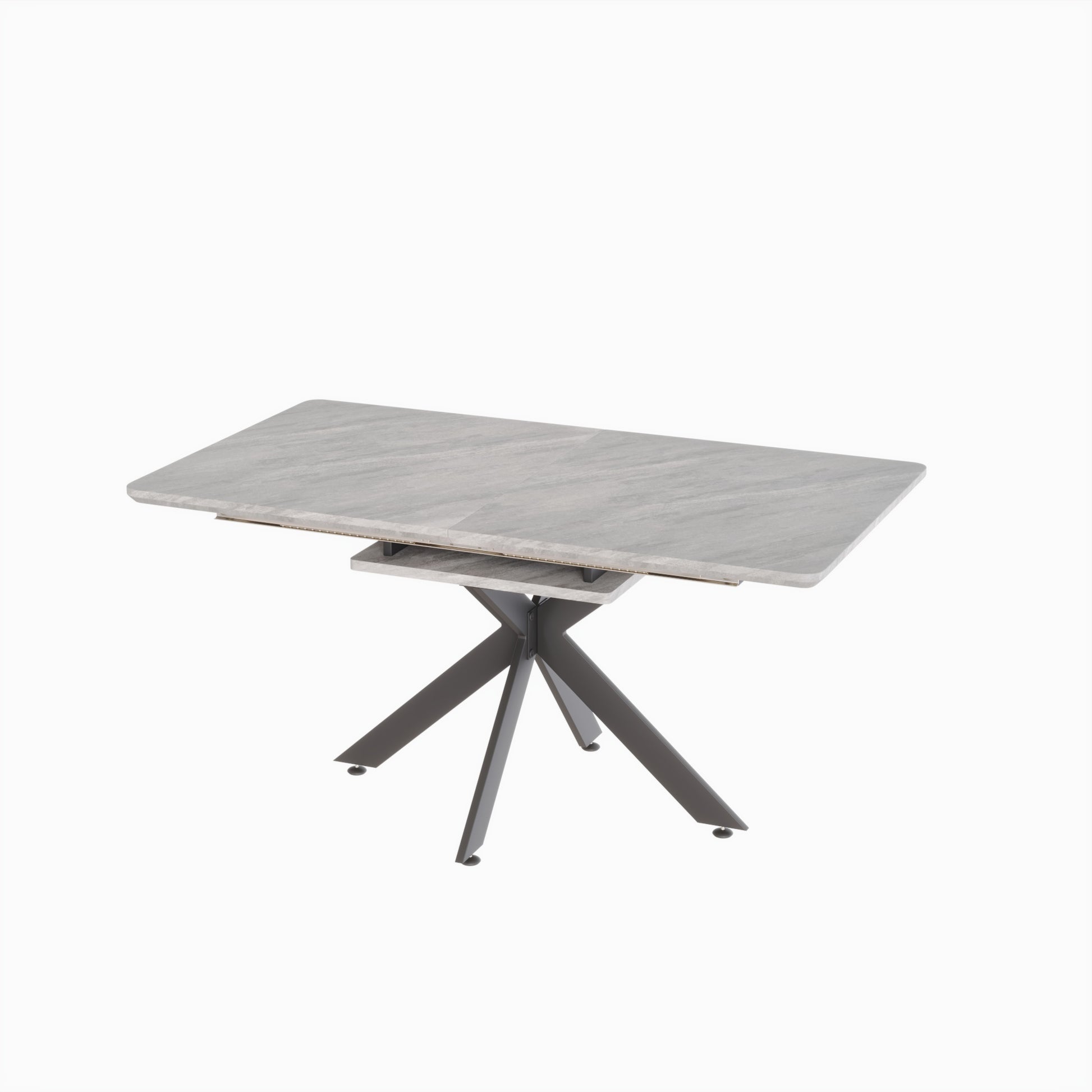 Gray Dining Table Set - 6-8 Person Expandable Table with Chairs