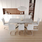 62.4" extendable 78.15" dining Table Set for 6-8 Person for Dining Room,C-shaped Tube Soft padded armless dining chair and Very large Dining Room Table Kitchen Table Chair Set with metal Legs