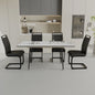 47"-63" expandable dining table set for 2-6 people, equipped with C-shaped tubular cushioned armless dining chair and an elegant and spacious dining table kitchen table and chair set, with metal legs