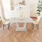 62.99-78.74" expandable dining table set for 2-8 people, equipped with 4 PU fabric thick padded dining chairs and an spacious dining table, kitchen table and chairs, with U-shaped table legs