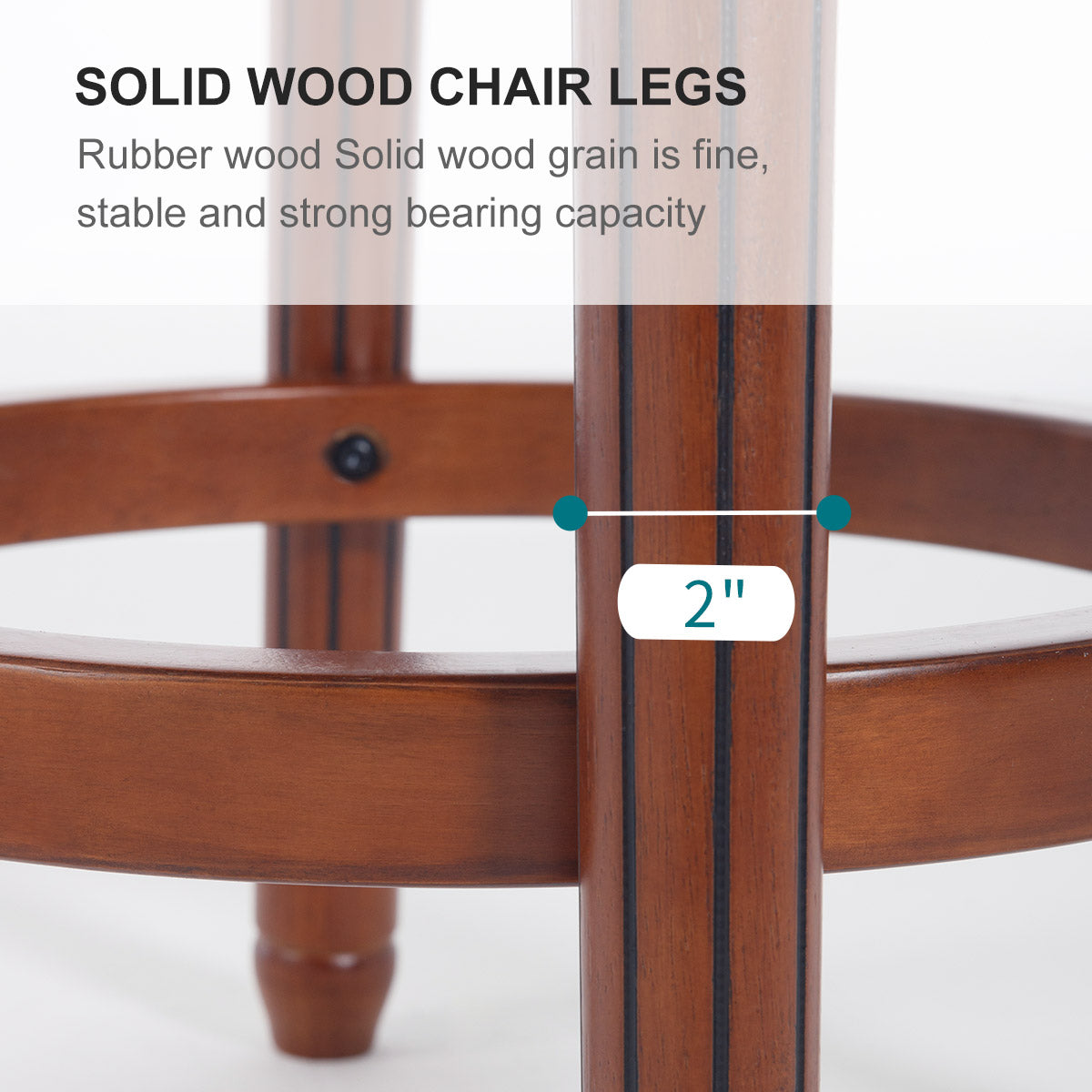 Black Solid Wood Bar Stools - 360 Swivel Bar Chair