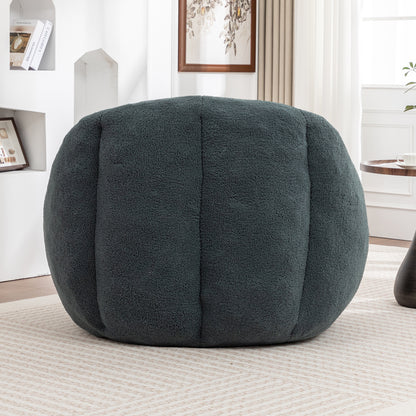 Giant Green Bean Bag Chair - Plush Teddy Foam Sofa for Living Room