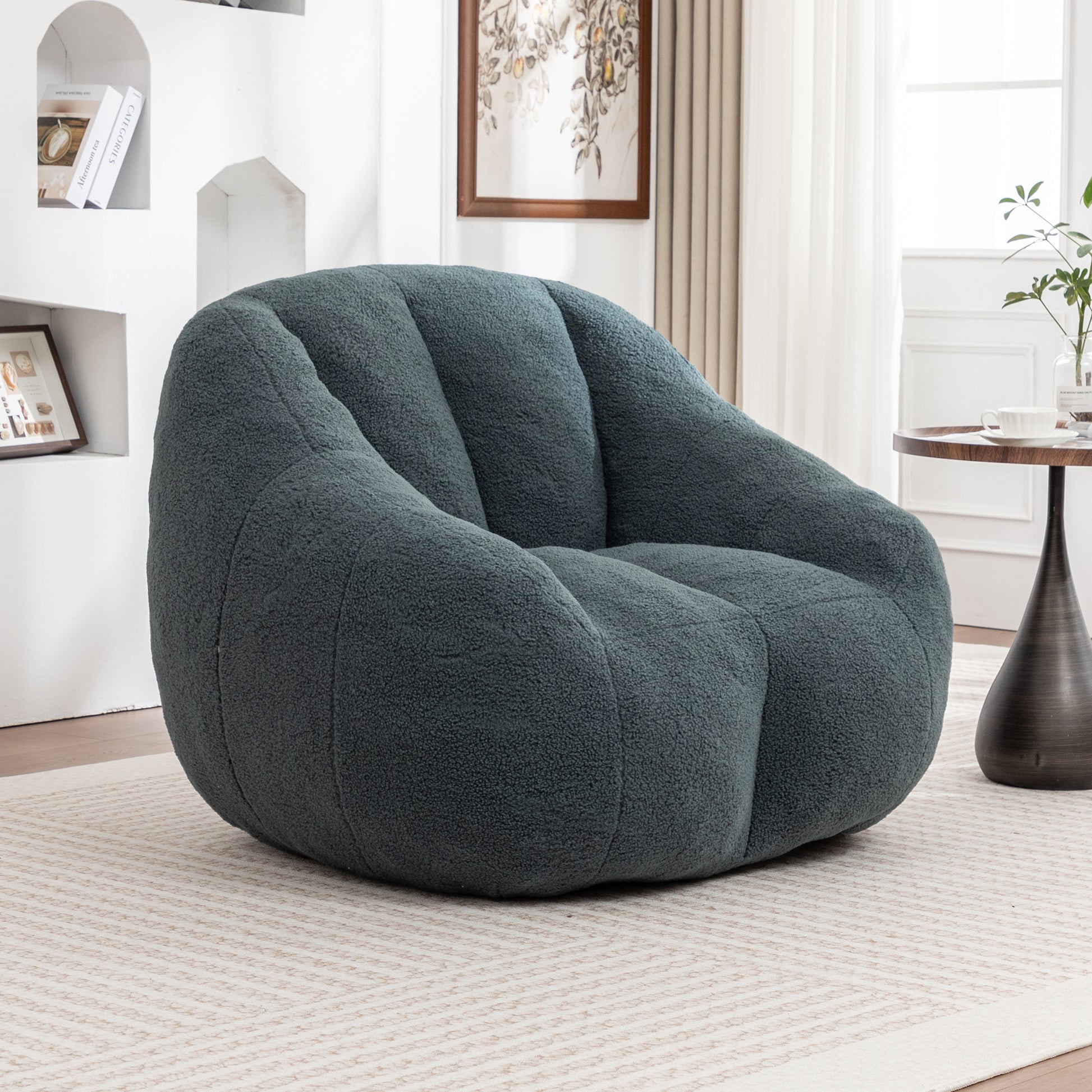 Bean Bag Chair with Filler, Bean Bag Sofa with Tufted Soft Stuffed Filling, Fluffy and Lazy Sofa, Comfy Cozy BeanBag Chairs with Memory Foam for Dorm, Apartment, Living Room