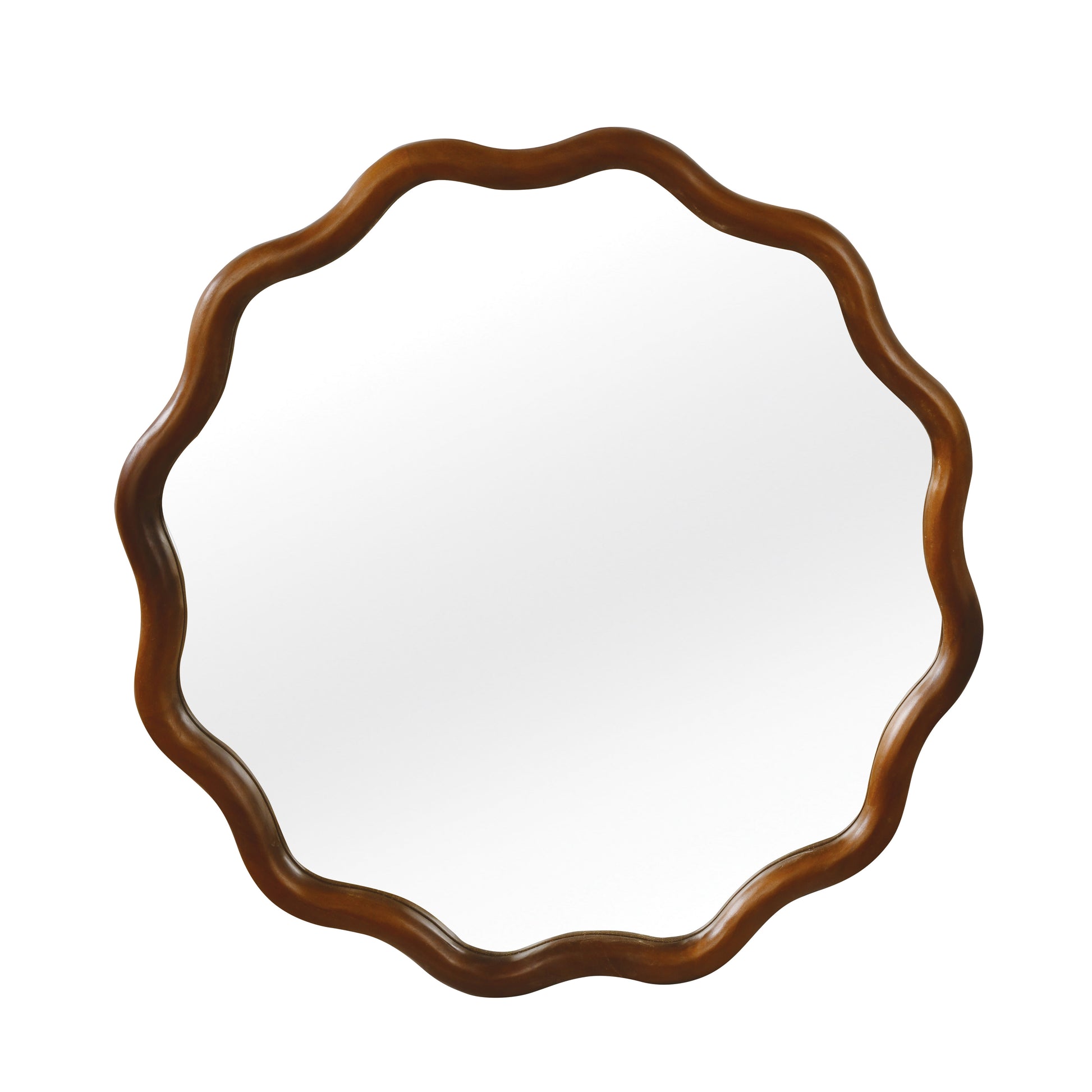36 Inch Black Walnut Wood Mirror - French Style Wall Decor