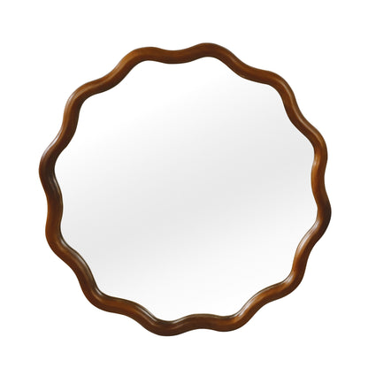 36 Inch Black Walnut Wood Mirror - French Style Wall Decor