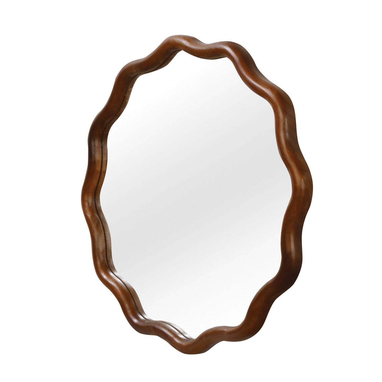 36 Inch Black Walnut Wood Mirror - French Style Wall Decor