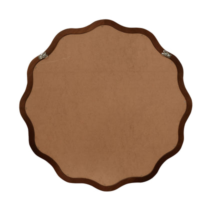 36 Inch Black Walnut Wood Mirror - French Style Wall Decor