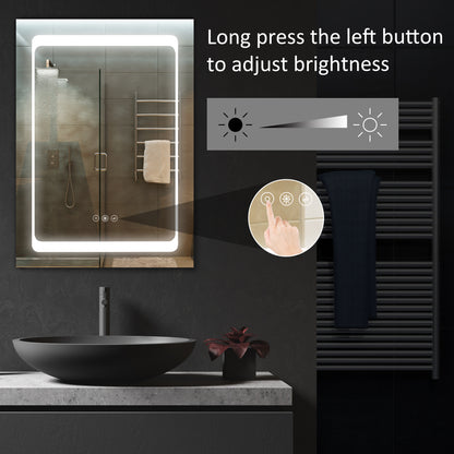 Living Room Stainless Steel Wall Mounted Bathroom Organizer with Mirror and LED