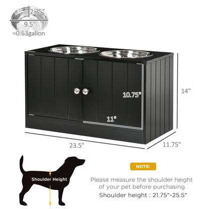 Magnetic-Door Dog Food Storage Cabinet - Black