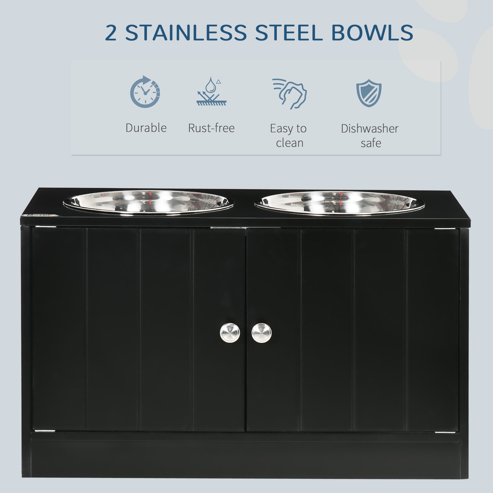 Magnetic-Door Dog Food Storage Cabinet - Black