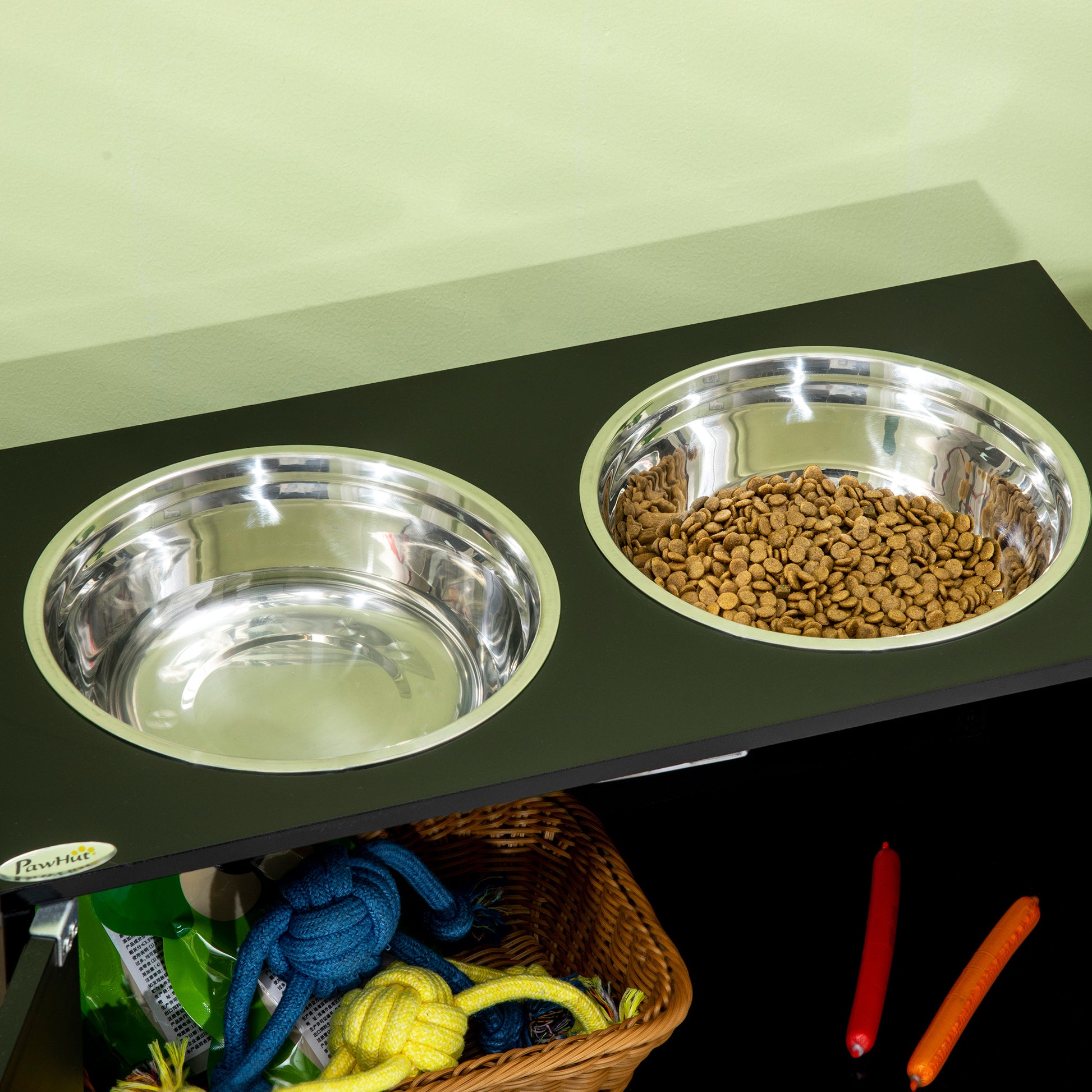 Magnetic-Door Dog Food Storage Cabinet - Black