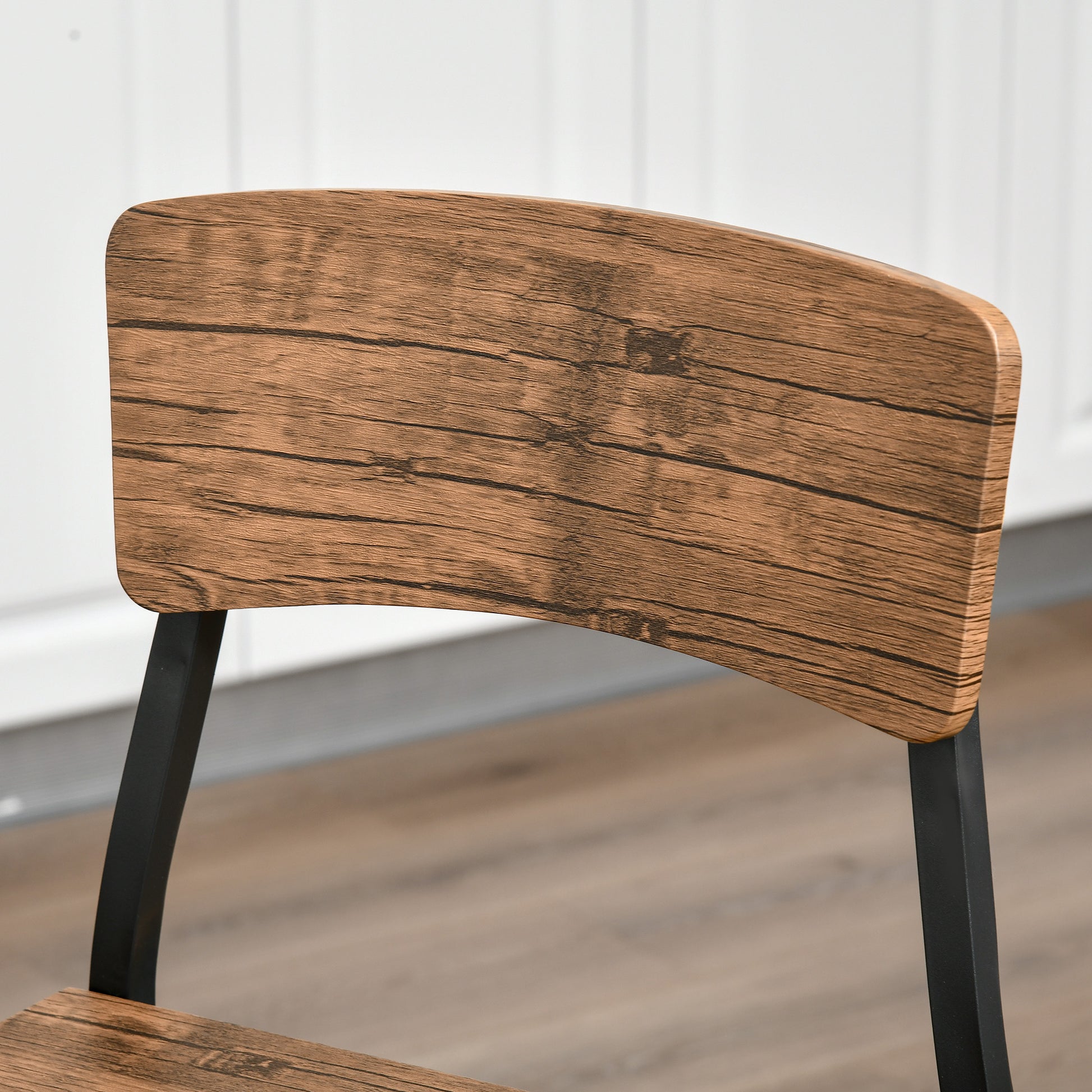 Rustic Brown 3-Piece Bar Table Set - Steel & Footrests for Dining Room