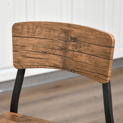 Rustic Brown 3-Piece Bar Table Set - Steel & Footrests for Dining Room