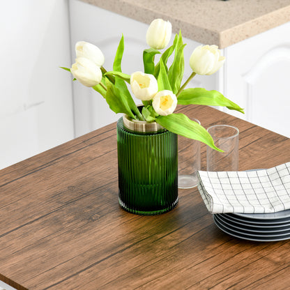 White Steel Bar Table Set - 3 Piece Dining Table with Stools for Dining Room
