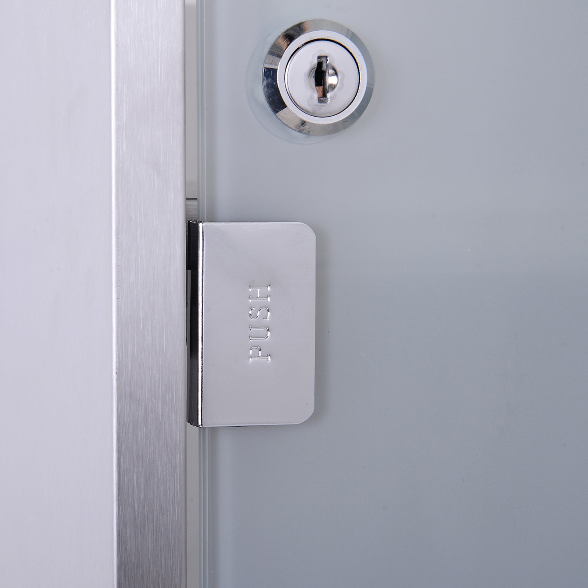 Locking Medicine Cabinet - Stainless Steel Storage, Silver