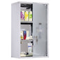 kleankin Wall Mounted Medicine Cabinet, Locking Wall Cabinet with 3 Tier Shelves, Stainless Steel Frame and Glass Door, Lockable with 2 Keys, Silver, 12" x 20"