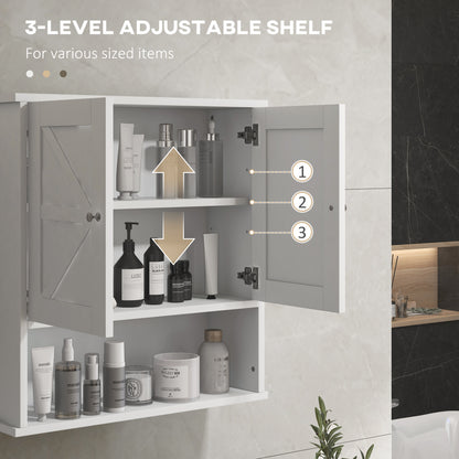 White Bathroom Wall Cabinet - MDF Over Toilet Storage
