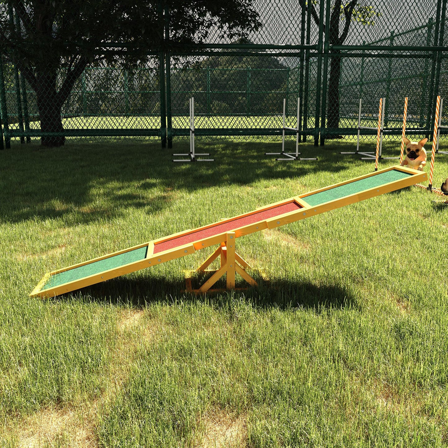 Wooden Dog Agility Seesaw - Natural Wood Platform