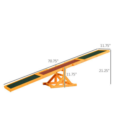 Wooden Dog Agility Seesaw - Natural Wood Platform