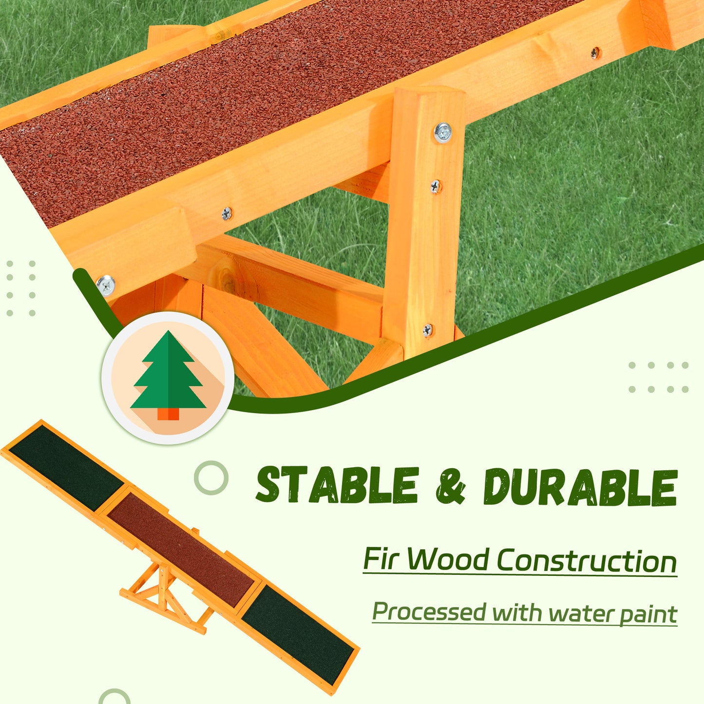Wooden Dog Agility Seesaw - Natural Wood Platform