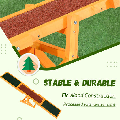 Wooden Dog Agility Seesaw - Natural Wood Platform