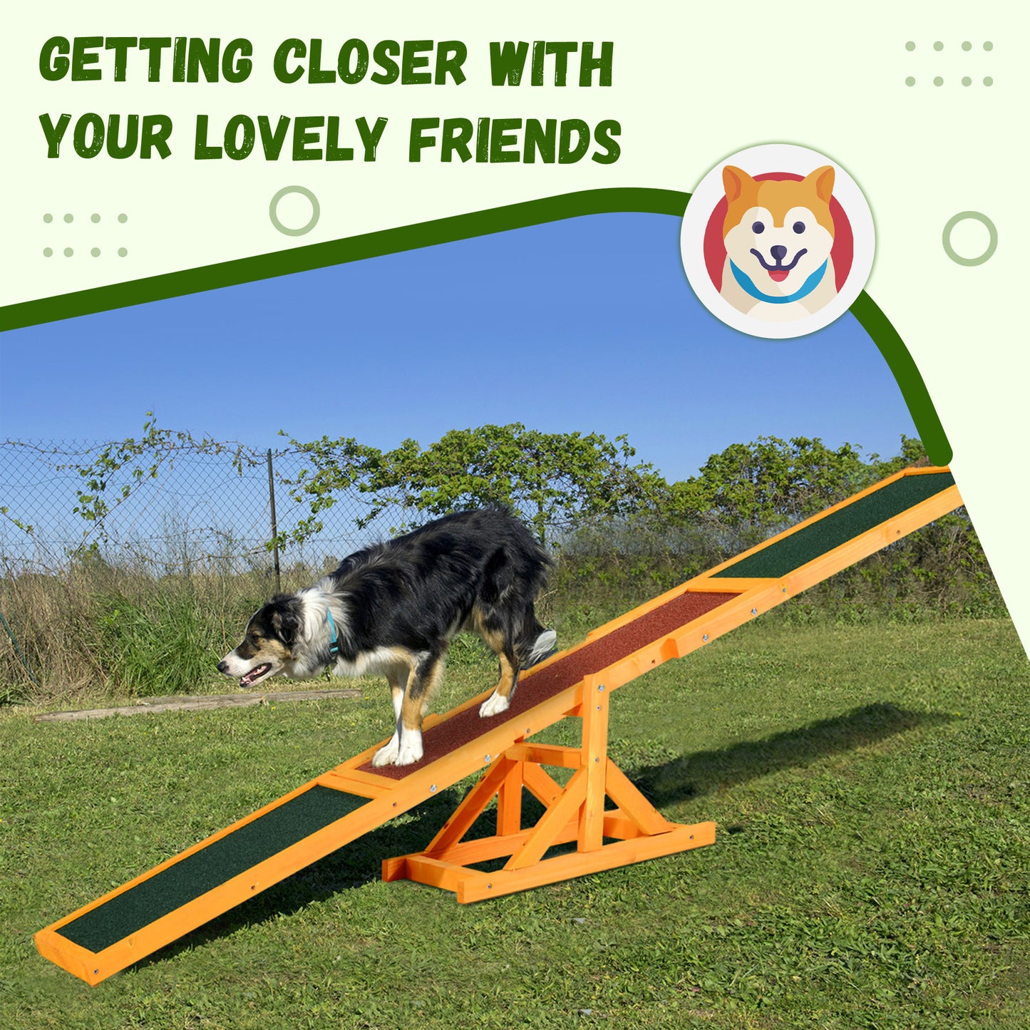 Wooden Dog Agility Seesaw - Natural Wood Platform