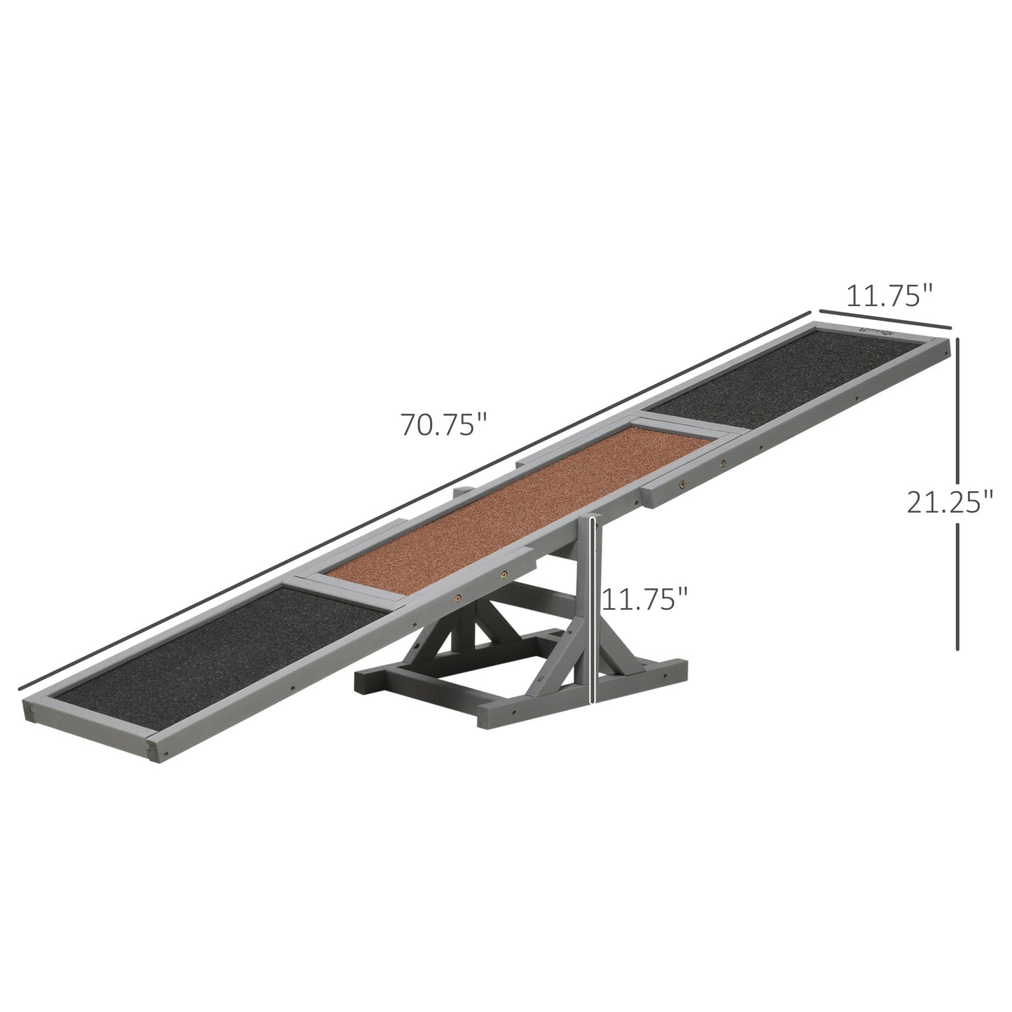 Gray Wooden Dog Agility Seesaw - For Small to Large Dogs